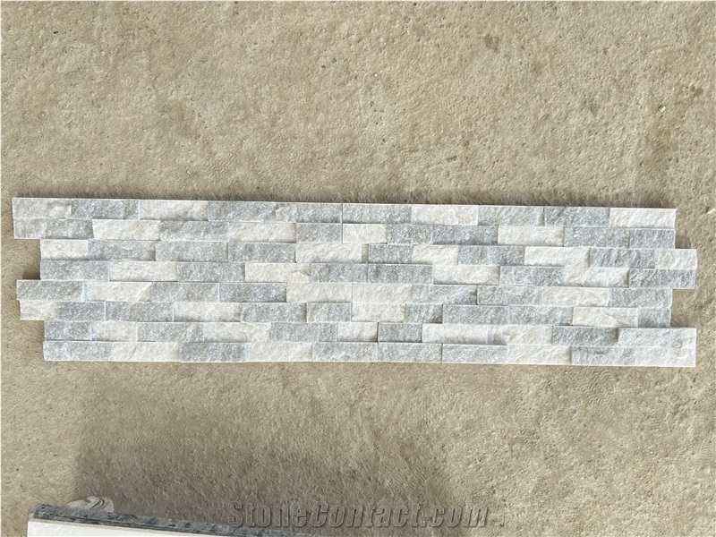 Ledger Panel Moonlit Split Face Mix Crystal White  Veneer