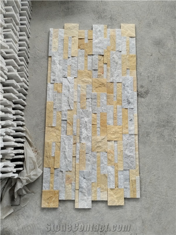 Ledger Stone ( Yellow Mix Milky White)  Stone Veneer