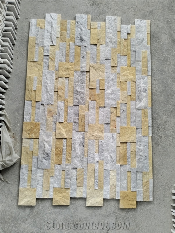 Ledger Stone ( Yellow Mix Milky White)  Stone Veneer