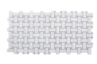 Marble Valentino White Basket Weave Mosaic