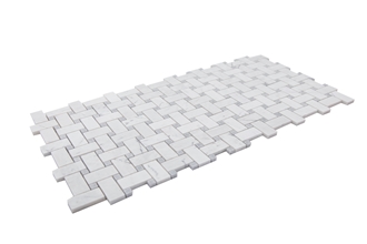Marble Valentino White Basket Weave Mosaic
