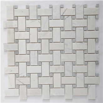 Marble Valentino White Basket Weave Mosaic