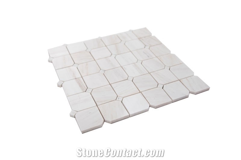 Marble Woden Vein Chipped Square Mosaic