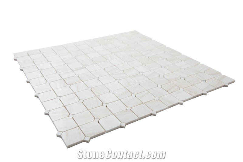 Marble Woden Vein Chipped Square Mosaic