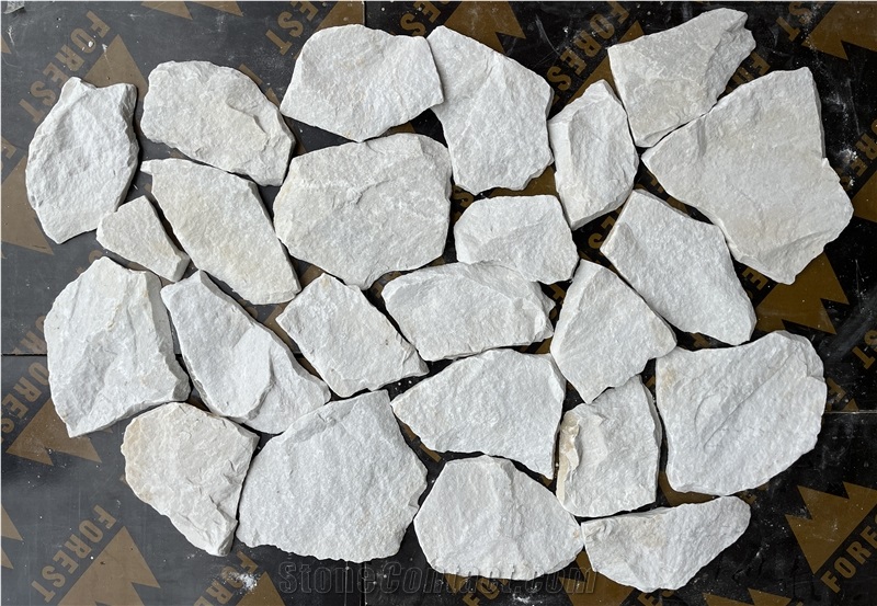 Milky White Wall Cladding Loose Stone, Ledge Stone