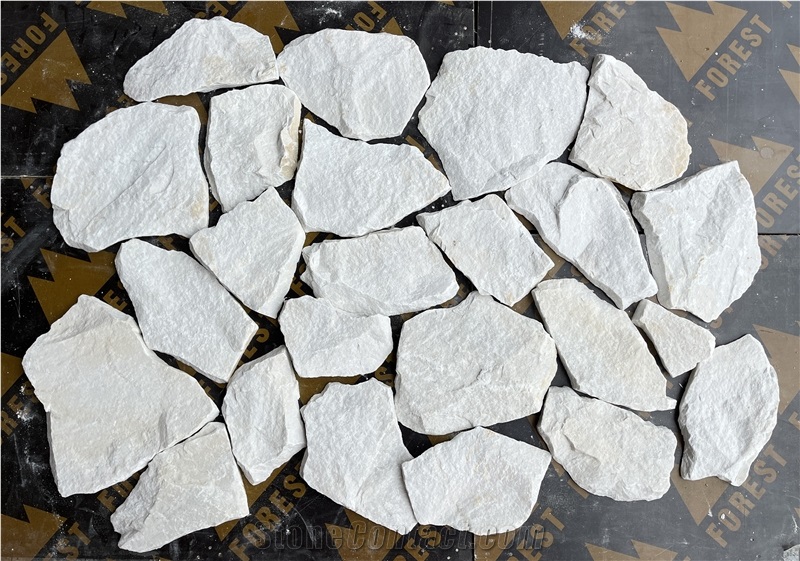Milky White Wall Cladding Loose Stone, Ledge Stone