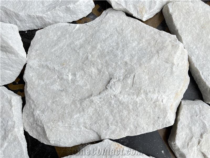 Milky White Wall Cladding Loose Stone, Ledge Stone