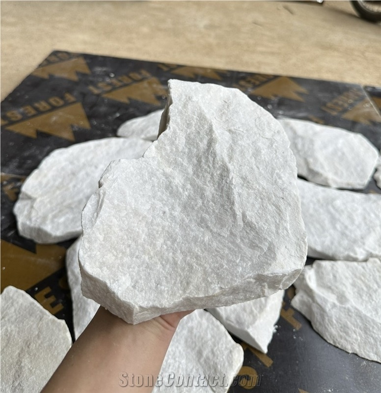 Milky White Wall Cladding Loose Stone, Ledge Stone