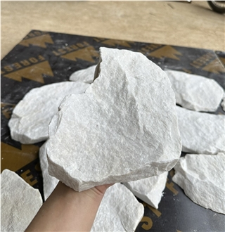 Milky White Wall Cladding Loose Stone, Ledge Stone