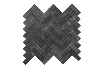 Nero Marquina Marble Herringbone Mosaic Tiles