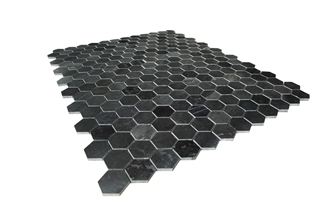 Nero Marquina Marble Hexagon Mosaic Tiles