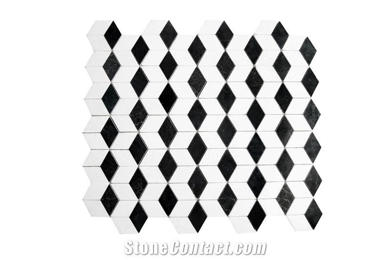 Nero Mix White  Mosaic Design