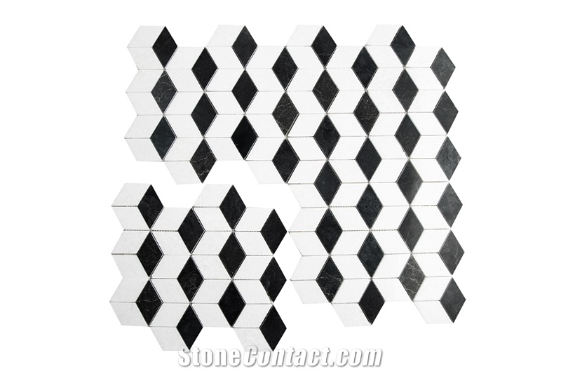 Nero Mix White  Mosaic Design