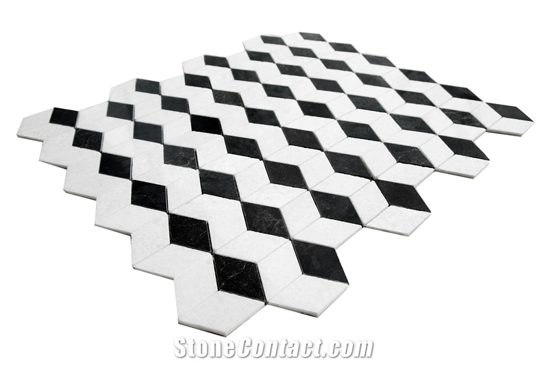 Nero Mix White  Mosaic Design