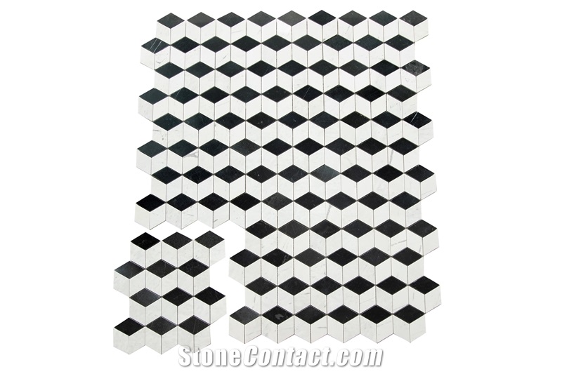 Nero Mix White  Mosaic Design