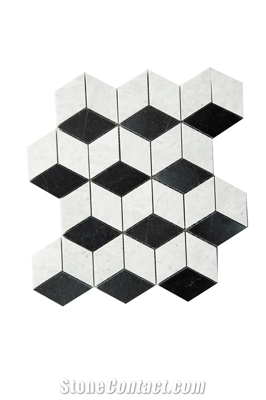 Nero Mix White  Mosaic Design