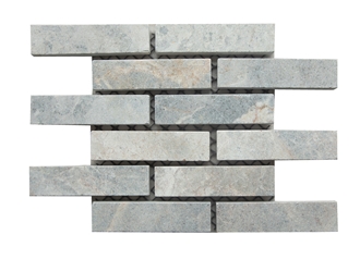 Pewter Grey Brick Cobbles On Mesh Loose Stone