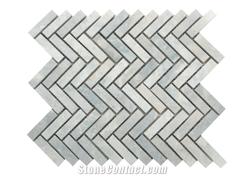 Pewter Grey Cobbles On Mesh Sandblasted And Tumbles  Veneer