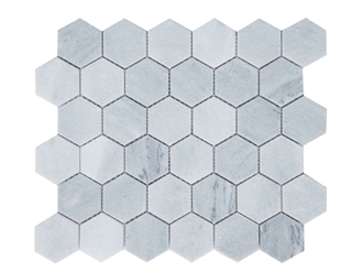 Stomy Gray Marble Hexagon Mosaic Tiles