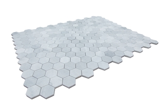 Stomy Gray Marble Hexagon Mosaic Tiles