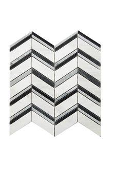 Veneto White Marble Chevron Mosaic Tiles