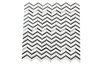 Veneto White Marble Chevron Mosaic Tiles