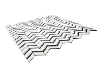 Veneto White Marble Chevron Mosaic Tiles