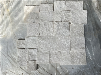 White Marbles  Random Square Wall Cladding Veneer