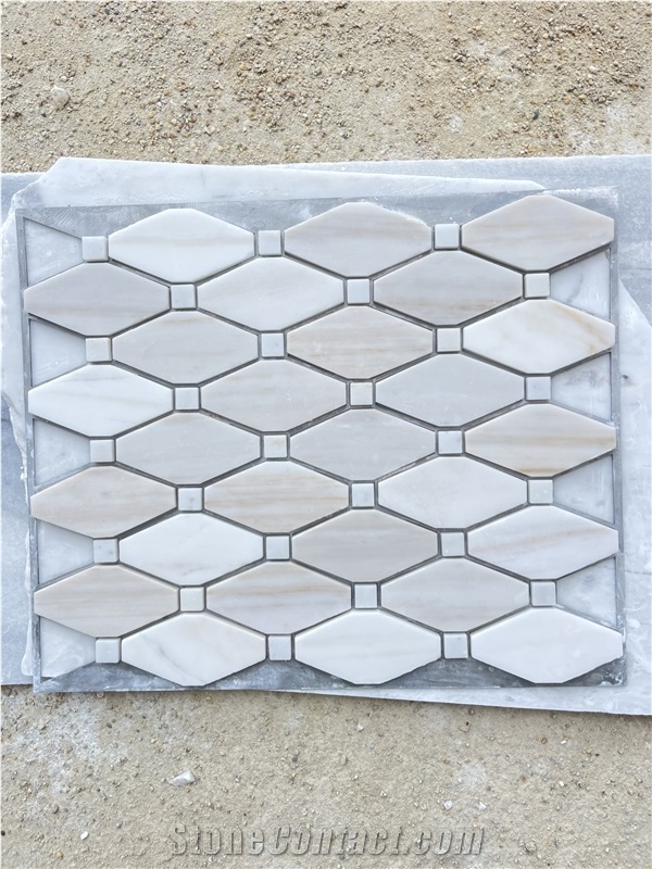 Wooden Vein Marble Rhombus Mosaic  Mosaic Design