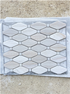 Wooden Vein Marble Rhombus Mosaic  Mosaic Design