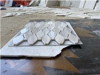 Wooden Vein Marble Rhombus Mosaic  Mosaic Design