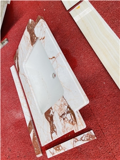 Calacatta Rose Marble Prefab Vanity Top Bath Top