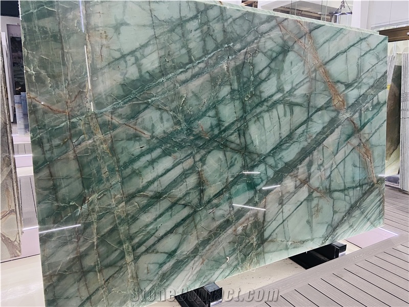Emerald Green Quartzite Slabs For Furniture Table Top