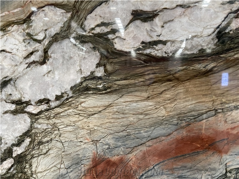 Explosion Rouge Quartzite Slabs