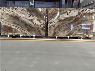 Explosion Rouge Quartzite Slabs