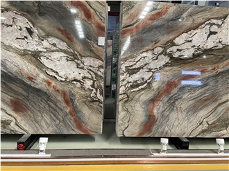Explosion Rouge Quartzite Slabs