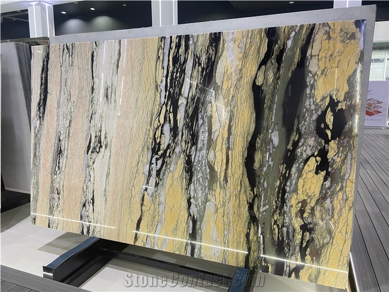 Golden Flame Quartzite Slabs For Island Top