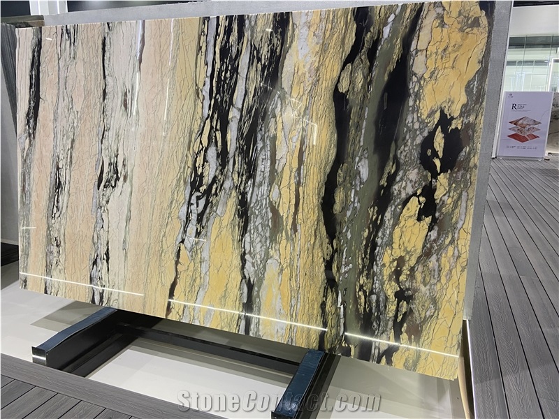 Golden Flame Quartzite Slabs For Island Top