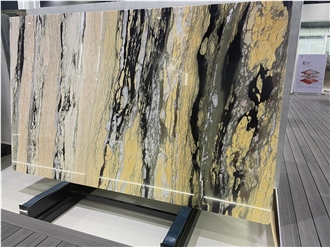 Golden Flame Quartzite Slabs For Island Top
