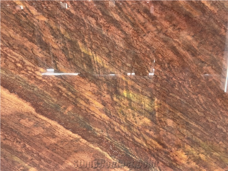 Mirage Red Quartzite Slabs For Wall Decor