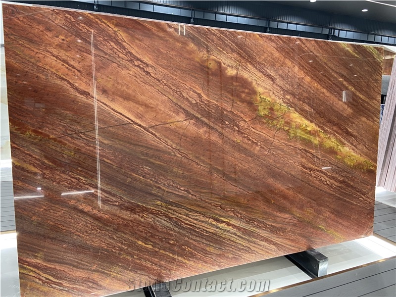 Mirage Red Quartzite Slabs For Wall Decor