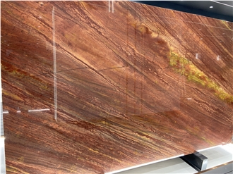 Mirage Red Quartzite Slabs For Wall Decor