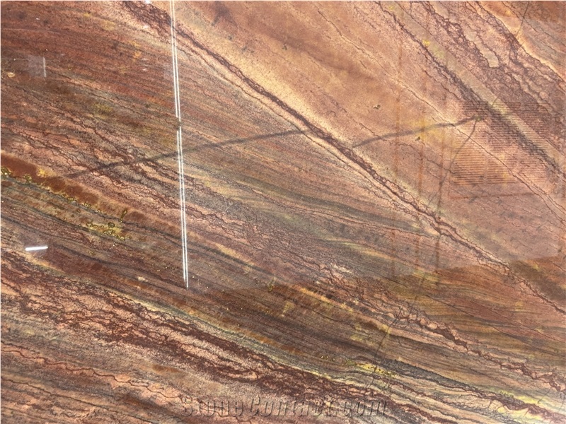 Mirage Red Quartzite Slabs For Wall Decor