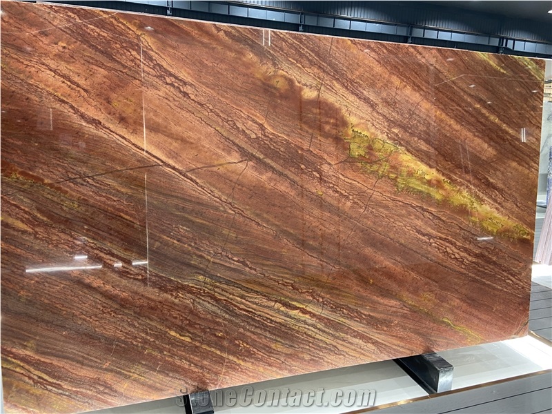Mirage Red Quartzite Slabs For Wall Decor