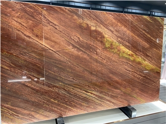 Mirage Red Quartzite Slabs For Wall Decor