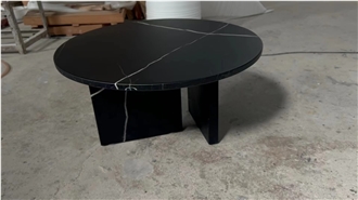 Nero Marquina Marble Matte Surface Coffee Table