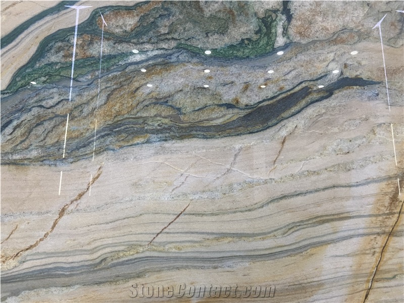 Picasso Silver Quartzite For Kitchen Countertops Slabs
