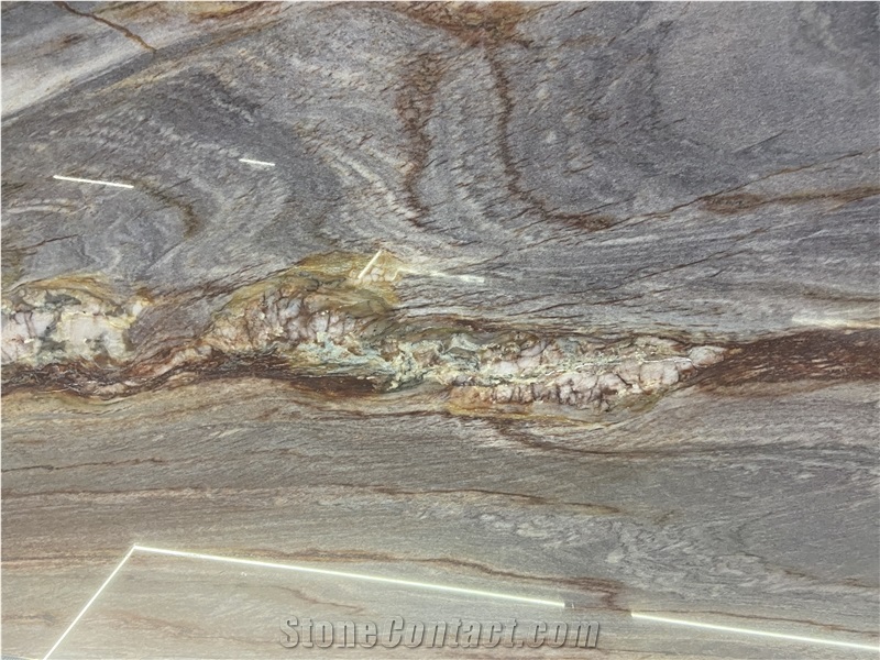 Rainbow Impression Quartzite Slabs Polished Surface