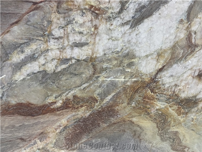 Rainbow Impression Quartzite Slabs Polished Surface