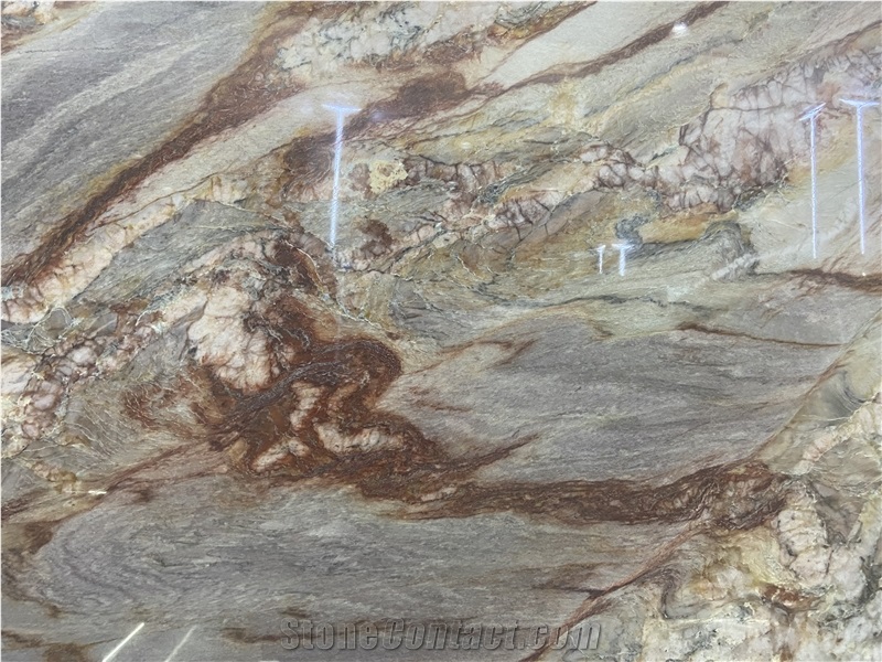 Rainbow Impression Quartzite Slabs Polished Surface